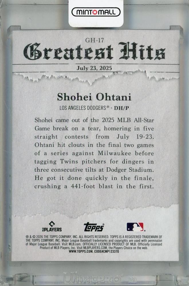 ミントモール / MINT 浦和店 / 2026 Topps Series 1 Shohei Ohtani 