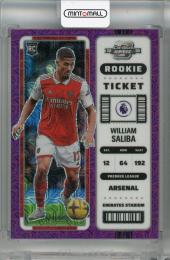 2022-23 Panini Chronicles William Saliba Contenders Optic Rookie Ticket Premier League Purple Mojo #292 RC Arsenal