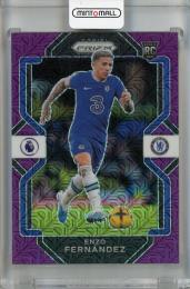 2022-23 Panini Chronicles Enzo Fernandez Prizm Premier League Purple Mojo #213 RC Chelsea FC