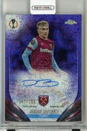 2023-24 Topps Chrome UEFA Club Competitions Jarrod Bowen Chrome Autographs Violet Speckle Refractors #CABJ【047/299】