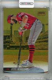 2021 Topps Stadium Club Chrome Jesse Winker Gold Refractor #373 ※裏面左上角折れあり【31/50】 Cincinnati Reds