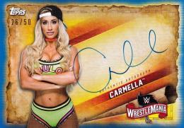 2020 Topps WWE Road to WrestleMania Russia Carmella Autographs Blueパラレル版 26/50