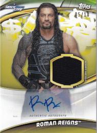 2019 Topps WWE Money in the Bank  Roman Reigns Autographed Shirt Relics Goldパラレル版 05/10