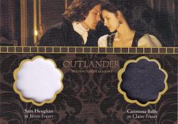 2017 Cryptozoic Outlander Season 2  Sam Heughan as Jamie Fraser / Caitriona Balfe as Claire Fraser Dual Wardrobe Relics