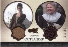 2019 Cryptozoic CZX Outlander  Caitriona Balfe as Claire Randall/Annette Badland as Mrs. Fitzgibbons Dual Wardrobe Relics 111/150