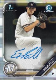 2019 Bowman Draft Milwaukee Brewers Ethan Small Chrome Draft Pick Autographs