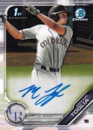 2019 Bowman Draft Colorado Rockies Michael Toglia Chrome Draft Pick Autographs