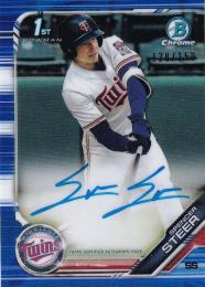 2019 Bowman Draft Minnesota Twins Spencer Steer Chrome Draft Pick Autographs Blueパラレル版 128/150