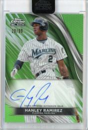 2024 Topps Chrome Black Hanley Ramirez Base Autograph Green Refractor【29/99】 Florida Marlins