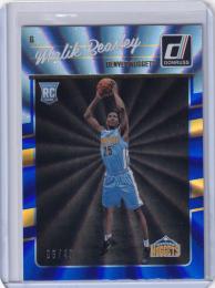 2016-17 Panini Donruss Denver Nuggets Malik Beasley Base Holo Blue Laser #166 08/49 RC