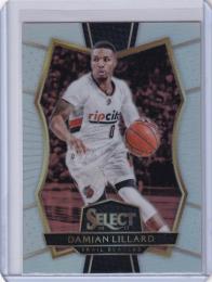 2016-17 Panini Select Portland Trail Blazers Damian Lillard Base Premier Level Silver #156