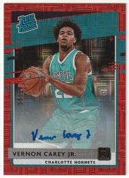 2020-21 DONRUSS Rated Rookies Signatures Choice Red #241 / VERNON CAREY Jr.(Charlotte Hornets) 【85/99】