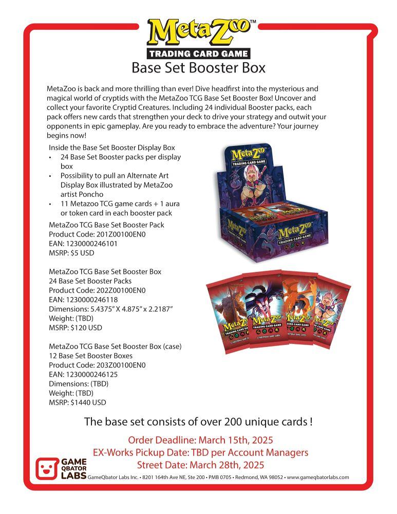 2025 Metazoo Base Set Booster Box – Sealed With Promo Card – Cryptid CCG