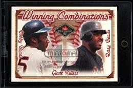 2001 Fleer Platinum Winning Combinations Memorabilia #12 Bobby Bonds/Barry Bonds 【17/25】  (MSV#1741)
