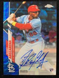 2020 Topps Chrome St. Louis Cardinals Randy Arozarena Rookie Autographs Blue Wave Refractors (パラレル版) 086/150