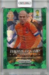 2014 Panini Prizm World Cup Arjen Robben World Cup Stars Green Crystal Prizm #20 ※裏面白かけあり【19/25】 Netherlands