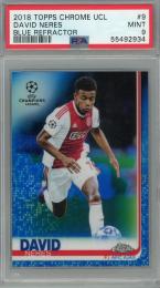 2018-19 Topps Chrome UEFA Champions League David Neres Blue Refractor #9【118/150】【PSA9】 AFC Ajax