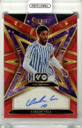 2025-26 Panini Select La Liga  Carlos Vela #ST-CV Select Stars Signatures La Liga Red Wave Parallel Real Sociedad