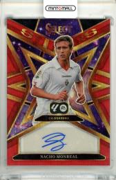 2025-26 Panini Select La Liga  Nacho Monreal #ST-NMO Select Stars Signatures La Liga Red Wave Parallel CA Osasuna