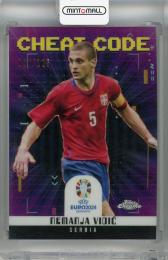2024 Topps Chrome UEFA Euro Nemanja Vidic Cheat Code Yellow Refractor #CC-12【066/125】 Serbia
