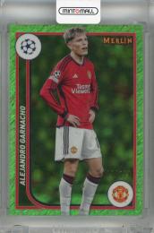 2023-24 Topps Merlin UEFA Club Competitions Alejandro Garnacho Neon Green Shimmer Refractor #82 ※裏面右下角折れあり【017/399(ジャージナンバー)】 Manchester United