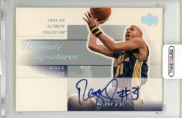 2003-04 UPPER DECK Ultimate Collection Reggie Miller Signatures #RM Indiana Pacers【裏面に複数の凹みあり】