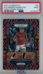 2023-24 Panini Prizm Premier League Soccer Alejandro Garnacho Tiger Stripe Choice Prizms/#50【PSA9】 Manchester United