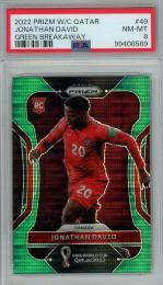2022 PANINI PRIZM FIFA WORLD CUP JONATHAN DAVID Breakaway Green Prizms/#49【2/5】【PSA8】CANADA