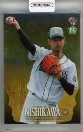 2018 BBM 1stバージョン 西川愛也 ルーキーパラレル銀紙版(RC) ※表面状態難 【001/200(1stナンバー!)】 埼玉西武ライオンズ