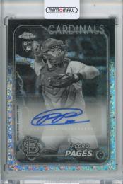 2024 Topps Chrome Update Series Pedro Pagés Chrome Baseball Update Series Autographs Black & White Mini-Diamond Refractor St. Louis Cardinals