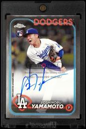 2024 Topps Chrome #RAYY Yoshinobu Yamamoto Rookie Autographs Los Angeles Dodgers