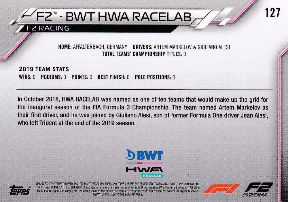 ミントモール / MINT 浦和店 / 2020 Topps Chrome Formula 1 BWT HWA 