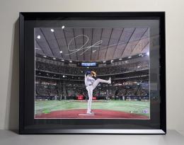 Roki Sasaki Los Angeles Dodgers Autographed 16" x 20" 2025 Tokyo Series MLB Debut Pitching from Behind Photograph - Limited Edition of 99