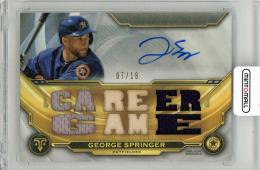 2019 TOPPS Triple Threads George Springer Autograph Relics #TTARGS1【07/18】 Houston Astros