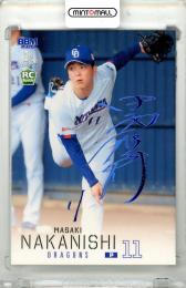 2026 BBM ベースボールカード 1STバージョン 中西聖輝 #265 ホロブルー箔サインカード【37/75】 中日