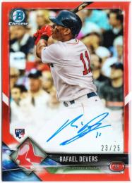 2018 TOPPS Bowman Rafael Devers Chrome Rookie Autograph Orange 25枚限定 /23