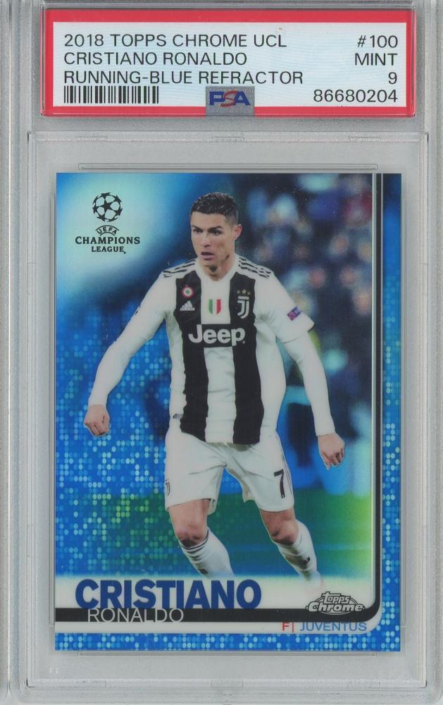 ミントモール / MINT 池袋店 / 2018-19 Topps Chrome UEFA Champions League Soccer Cristiano  Ronaldo Running-Blue Refractor/#100【52/150】【PSA9】 Juventus