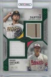 2024 Topps Tier One Yu Darvish / Shohei Ohtani Dual Player Relics Green 【4/10】 San Diego Padres / Los Angeles Angels
