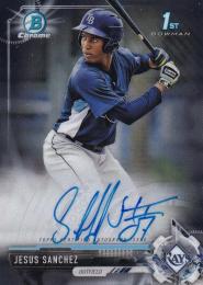 2017 Topps Bowman Tampa Bay Rays Jesus Sanchez Chrome Prospect Autographs