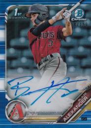 2019 Topps Bowman Arizona Diamondbacks Blaze Alexander Chrome Prospect Autographs Blue Refractors (パラレル版) 014/150