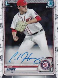 2020 Topps Bowman Draft Washington Nationals Cole Henry Chrome Draft Autographs