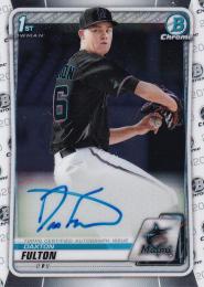 2020 Topps Bowman Draft Miami Marlins Daxton Fulton Chrome Draft Autographs