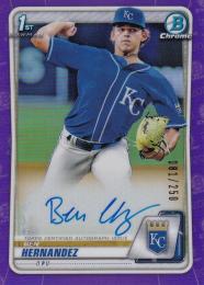 2020 Topps Bowman Draft Kansas City Royals Ben Hernandez Chrome Draft Autographs Purple Refractors (パラレル版) 081/250