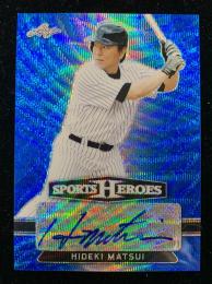 2018 Leaf Metal Sports Heroes New York Yankees Hideki Matsui Base Autographs Blue Wave パラレル版 (Lastナンバー!) 10/10