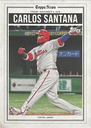 2025 Topps Tokyo MLB #HB15 Carlos Santana インサートカード History of Japanese Baseball