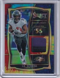 2020 Panini Select Baltimore Ravens J.K. Dobbins Draft Selections Memorabilia Tie-Dye(パラレル版) 18/25
