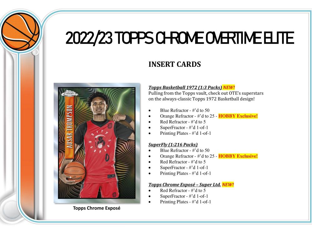 ミントモール / MINT-WEB店 (ボックス通販) / NBA 2022-23 TOPPS CHROME OVERTIME ELITE  BASKETBALL HOBBY