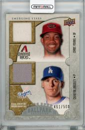 2009 UPPER DECK Ballpark Collection  Chris Young & Chad Billingsley Game Used Memorabilia 461/500