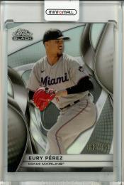 2025 Topps Chrome Black Eury Perez Base Refractor【082/199】 Miami Marlins