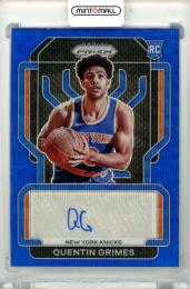 2021-22 Panini Prizm Quentin Grimes #RS-QGR Rookie SignatureBlue Wave Prizm Parallel Knicks